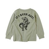 010-Lカーキ | デビラボ 袖リブバックプリント長袖Tシャツ 子供服 | devirock