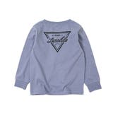 014-Dブルー | デビラボ 袖リブバックプリント長袖Tシャツ 子供服 | devirock