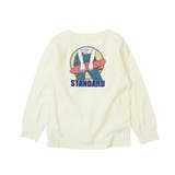 017-オフホワイト | デビラボ 袖リブバックプリント長袖Tシャツ 子供服 | devirock