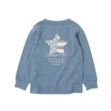 020-ブルーグレー | デビラボ 袖リブバックプリント長袖Tシャツ 子供服 | devirock