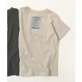 010-タグ-グレージュ | デビラボ バックプリント半袖Tシャツ 子供服 | devirock