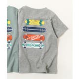 012-ボード-杢グレー | デビラボ バックプリント半袖Tシャツ 子供服 | devirock