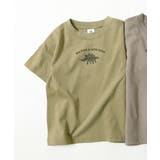 013-恐竜2-Lオリーブ | デビラボ BOX半袖Tシャツ 子供服 | devirock