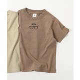 016-メガネ-Sモカ | デビラボ BOX半袖Tシャツ 子供服 | devirock
