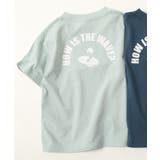 013-ヒト2-サックスブルー | デビラボ BOXバックプリント半袖Tシャツ 子供服 | devirock