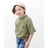 008-オオハシ-Lカーキ | BIGシルエットロゴ刺繍Tシャツ 子供服 キッズ | devirock