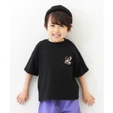 014-タカ-ブラック | BIGシルエットロゴ刺繍Tシャツ 子供服 キッズ | devirock