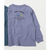 004-ボード-Dブルー | デビラボ バックプリント袖リブ 長袖Tシャツ | devirock