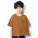 005-キャメル×ロゴ | BIGシルエットロゴ刺繍Tシャツ 子供服 キッズ | devirock