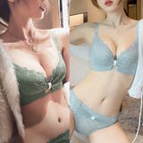 グリーン×グレイッシュブルー | 選べる2カラーセット リボンデザイン ブラショーツセット | インナーショップDiamondHearts 