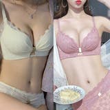 オフホワイト×パープル | 選べる2カラーセット リボンデザイン ブラショーツセット | インナーショップDiamondHearts 