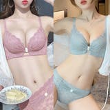 パープル×グレイッシュブルー | 選べる2カラーセット リボンデザイン ブラショーツセット | インナーショップDiamondHearts 