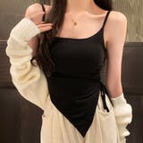 ブラック | カップ付きアシンメトリーデザインキャミソール カップ付き キャミソール | インナーショップDiamondHearts