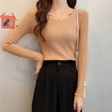 ベージュ | Vネック 薄手 春秋ニット | インナーショップDiamondHearts