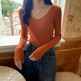 ブラウン | Vネック 薄手 春秋ニット | インナーショップDiamondHearts