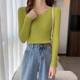 ライトグリーン | Vネック 薄手 春秋ニット | インナーショップDiamondHearts