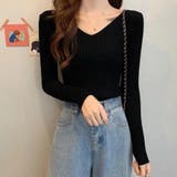 Vネック 薄手 春秋ニット | インナーショップDiamondHearts | 詳細画像9
