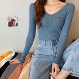 Vネック 薄手 春秋ニット | インナーショップDiamondHearts | 詳細画像10