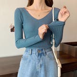 Vネック 薄手 春秋ニット | インナーショップDiamondHearts | 詳細画像12