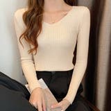 Vネック 薄手 春秋ニット | インナーショップDiamondHearts | 詳細画像13