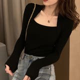 レイヤード風ニット 長袖 薄手 ニット 春秋冬 韓国 韓国ファッション | インナーショップDiamondHearts | 詳細画像19