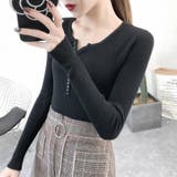 薄手Vネック インナーニット 長袖ニット | インナーショップDiamondHearts | 詳細画像10