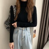 タートルネック 長袖ニット 春 秋 冬 リブニット 韓国 韓国ファッション | インナーショップDiamondHearts | 詳細画像9