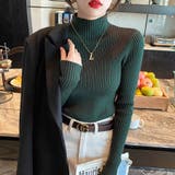 グリーン | 細見え 薄手ハイネックニット インナーニット | インナーショップDiamondHearts 