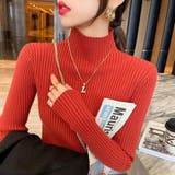 コーラルレッド | ハイネックニット インナーニット 長袖ニット | インナーショップDiamondHearts