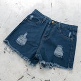 ダメージデニムショートパンツ カットオフデザイン パンツ[品番