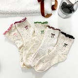 リボン柄フリルソックス リボン フリル | インナーショップDiamondHearts | 詳細画像2