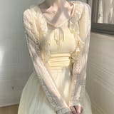 オフホワイト | レースフリルショートカーディガン レース フリル | インナーショップDiamondHearts