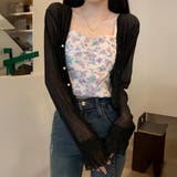 パールボタンシアーショートカーディガン シアー パールボタン | インナーショップDiamondHearts | 詳細画像1