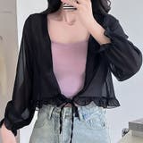 ブラック | キャンディスリーブフリルシアーシャツ キャンディスリーブ シアーシャツ | インナーショップDiamondHearts