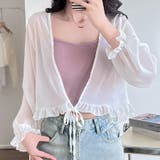 ホワイト | キャンディスリーブフリルシアーシャツ キャンディスリーブ シアーシャツ | インナーショップDiamondHearts