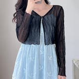 ブラック | ショート丈シアーカーディガン シアーカーディガン シャツ | インナーショップDiamondHearts