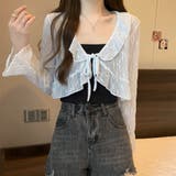 ホワイト | 小花柄シアーカーディガン 小花柄 シアーカーディガン | インナーショップDiamondHearts