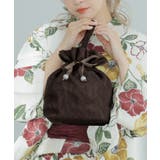 Brown(ブラウン) | レース巾着 レディース バッグ | Dita