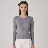 ベーシック スリムフィット ラウンドネック ニット韓国 韓国ファッション | SweetSOUP | 詳細画像3 