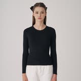 ベーシック スリムフィット ラウンドネック ニット韓国 韓国ファッション | SweetSOUP | 詳細画像4 