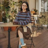 ストライプカラーネックニット韓国 韓国ファッション | SweetSOUP | 詳細画像2 