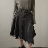 ブラック | デニムフレアスカート | Doula Doula