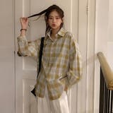 イエロー | オーバーサイズチェックシャツ【韓国ファッション】 | Doula Doula