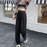 ブラック | ハイウエストタックパンツ【韓国ファッション】 | Doula Doula
