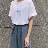 ホワイト | ワンポイントロゴＴシャツ【韓国ファッション】 | Doula Doula