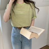 グリーン | ボーダーＴシャツ【韓国ファッション】 | Doula Doula