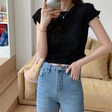 ブラック | 半袖サマーニット【韓国ファッション】 | Doula Doula