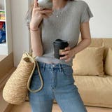 グレー | 半袖サマーニット【韓国ファッション】 | Doula Doula
