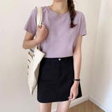 パープル | Tシャツ【韓国ファッション】 | Doula Doula
