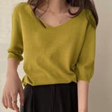 Vネック五分袖ニット【韓国ファッション】 | Doula Doula | 詳細画像2